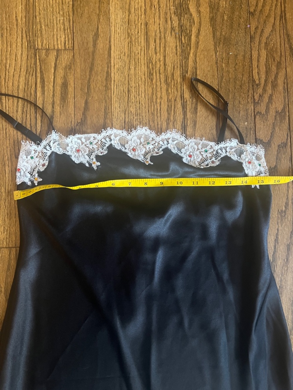 RARE VINTAGE BETSEY JOHNSON ULTRA SILK LACE RHINESTONE MIDI SLIP DRESS S - Picture 4 of 6